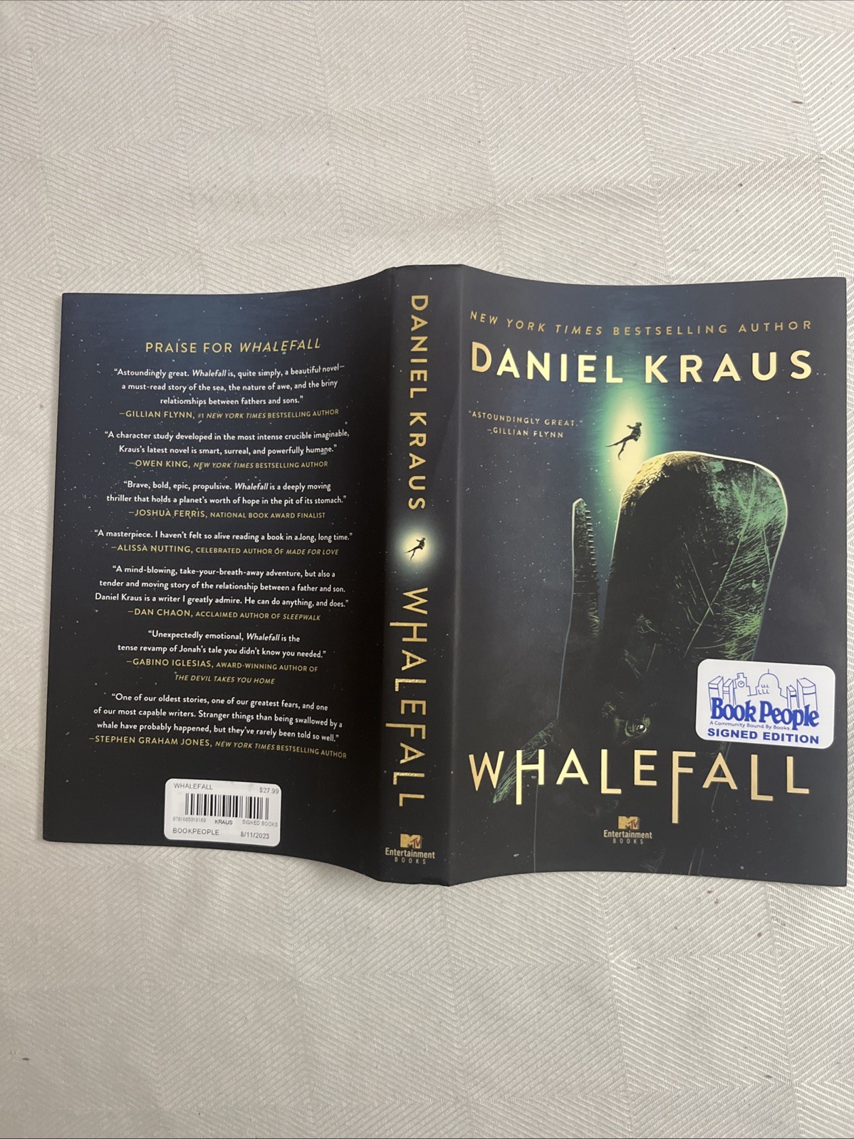 Whalefall, Daniel Kraus. MTV Entertainment 2023. Signed 1st Printing.