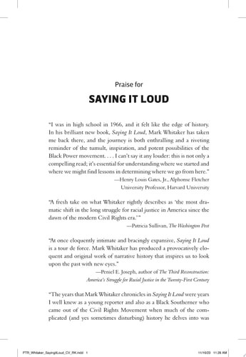 Saying It Loud: 1966?The Year Black Power Challenged the Civil Rights Movement,