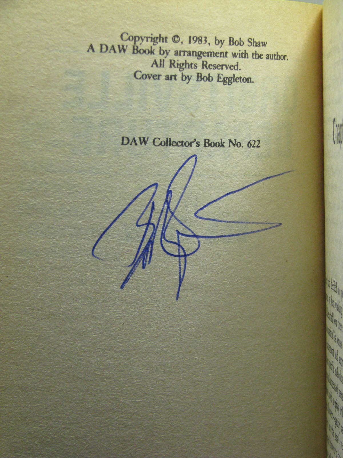 1st US, signed by artist Bob Eggleton, Orbitsville Departure by Bob Shaw (1985)