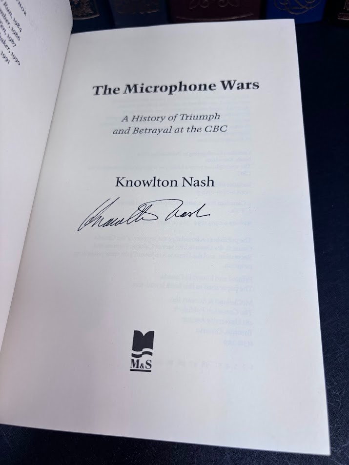 Knowlton Nash SIGNED The Microphone Wars Triumph Betrayal CBC 1994 Hardcover