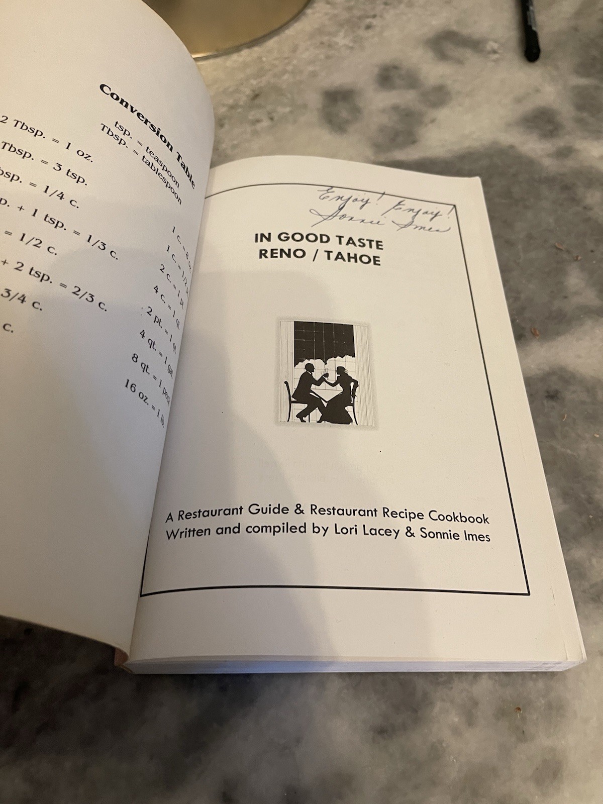 In Good Taste Reno Tahoe Recipe Cookbook & Guide 371 pages 1st Printing 2000