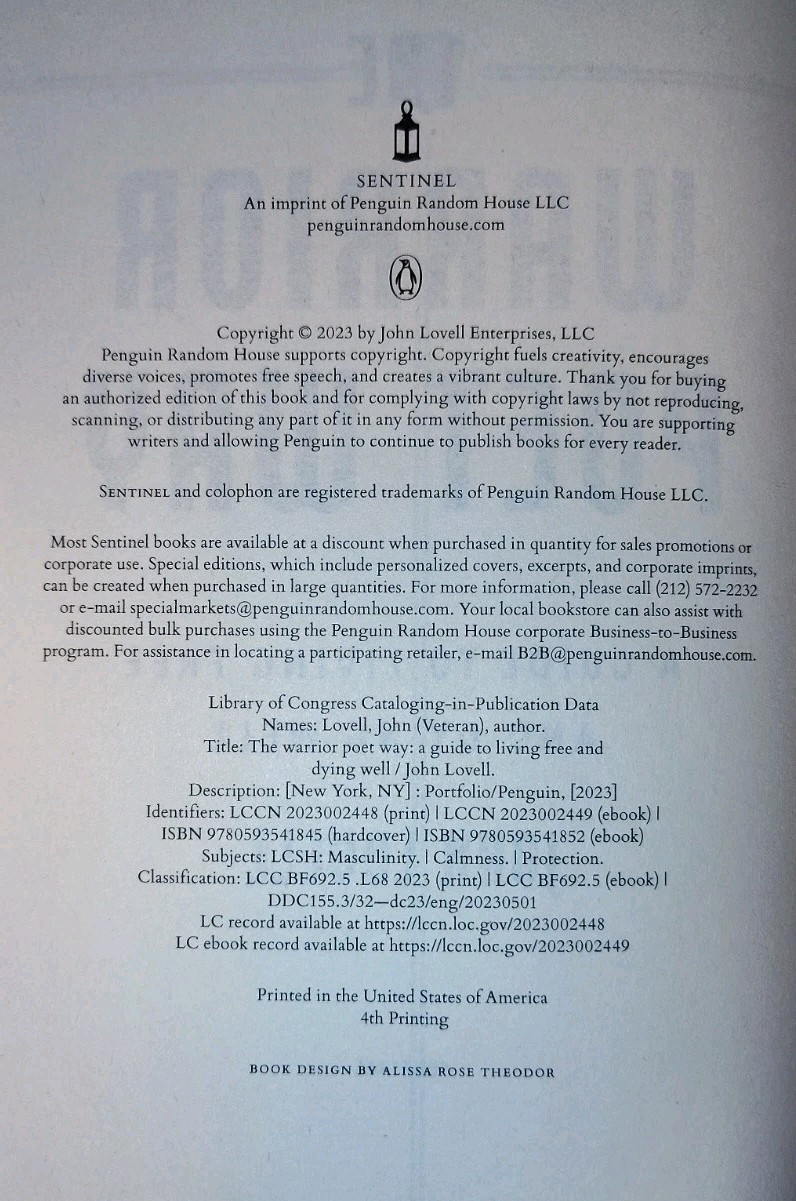 THE WARRIOR POET WAY: A Guide To Living Free and Dying Well by John Lovell (2023