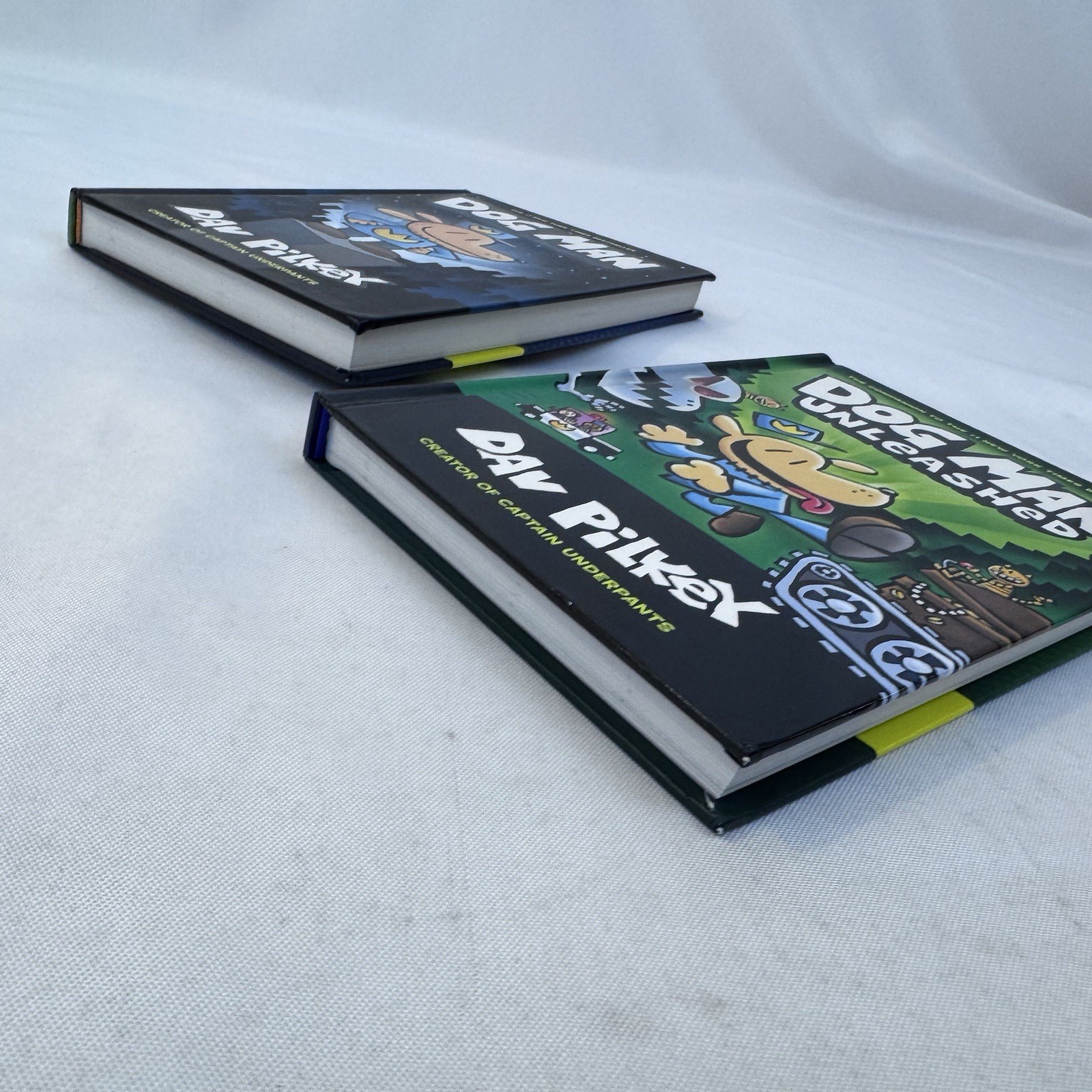 Dog Man 1 & 2 Hardcover Lot Dav Pilkey Dog Man Unleashed Graphix Books Fast Ship