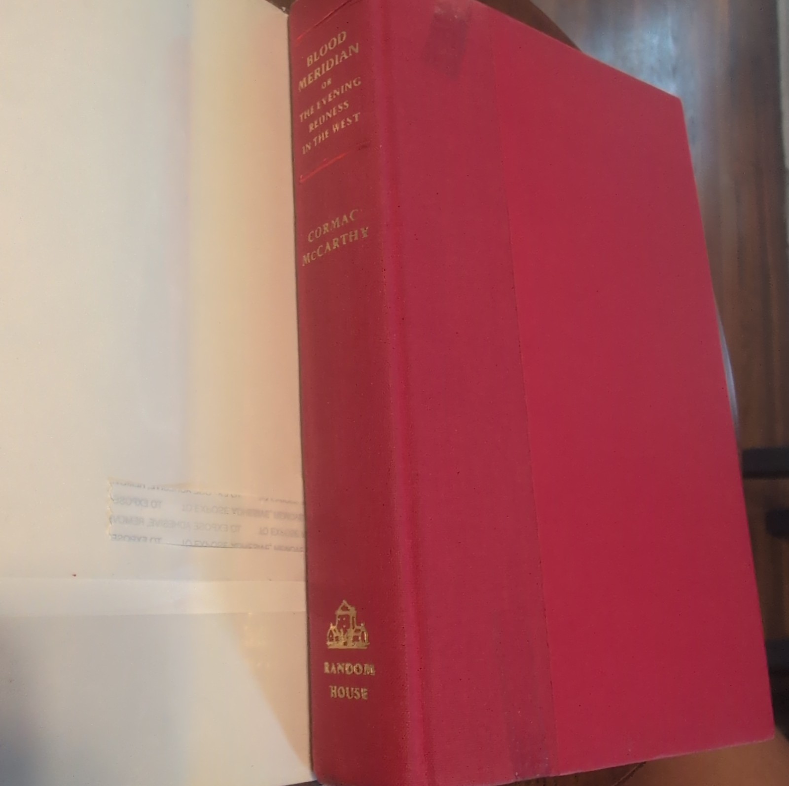 Blood Meridian – Cormac McCarthy- First Edition/Print- ex libris