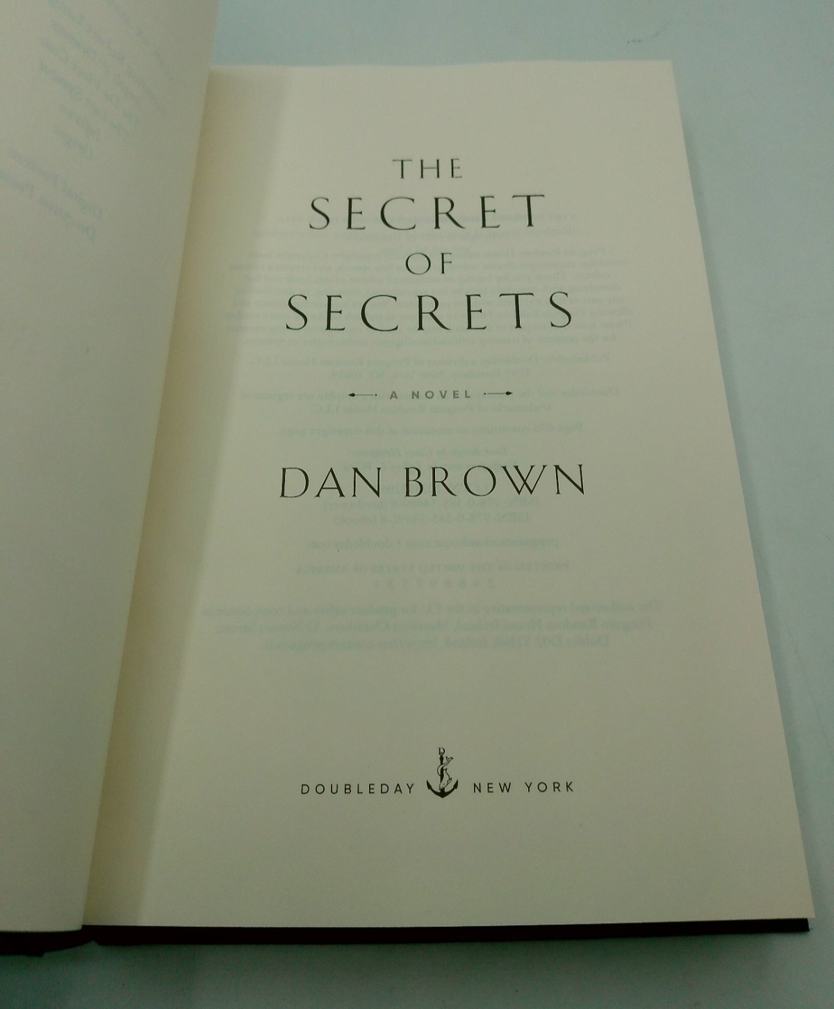 The Secret of Secrets | Dan Brown | Doubleday | 2025 | SIGNED First Edition