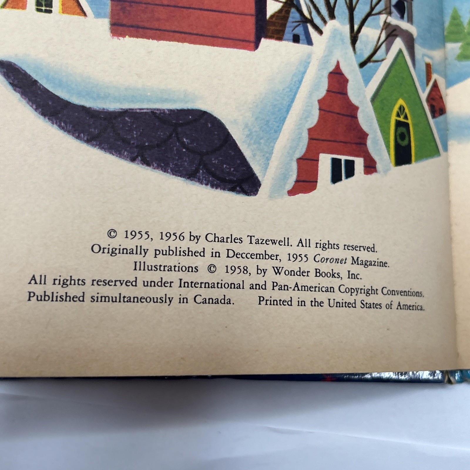 THE LITTLEST SNOWMAN Wonder Books 1958 Charles Tazewell Snow Ball 29 cent mark