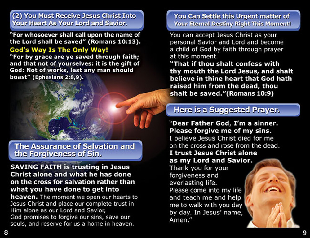 English(KJV) BIBLE Gospel Tracts, Pack of 40 Units in 4 Covers, 12 Pages Each.