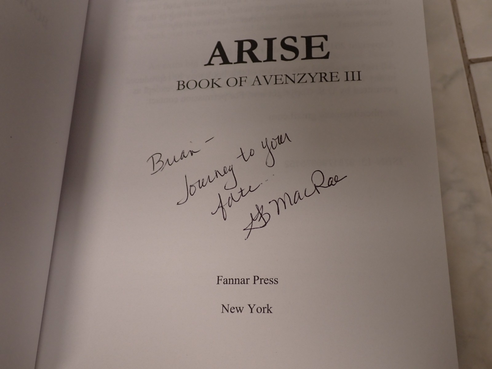 Awake Cassius Arise Book of Avenzyre I II III G B Macrae ~ All Signed by Author