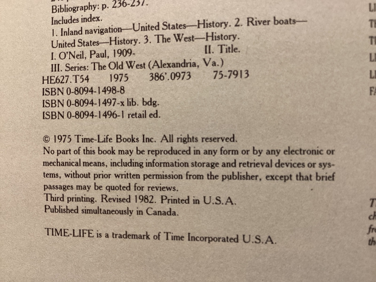 RIVERMEN THE OLD WEST; TIME/LIFE SERIES, 1975, EXC. COND/FREE POSTAGE!