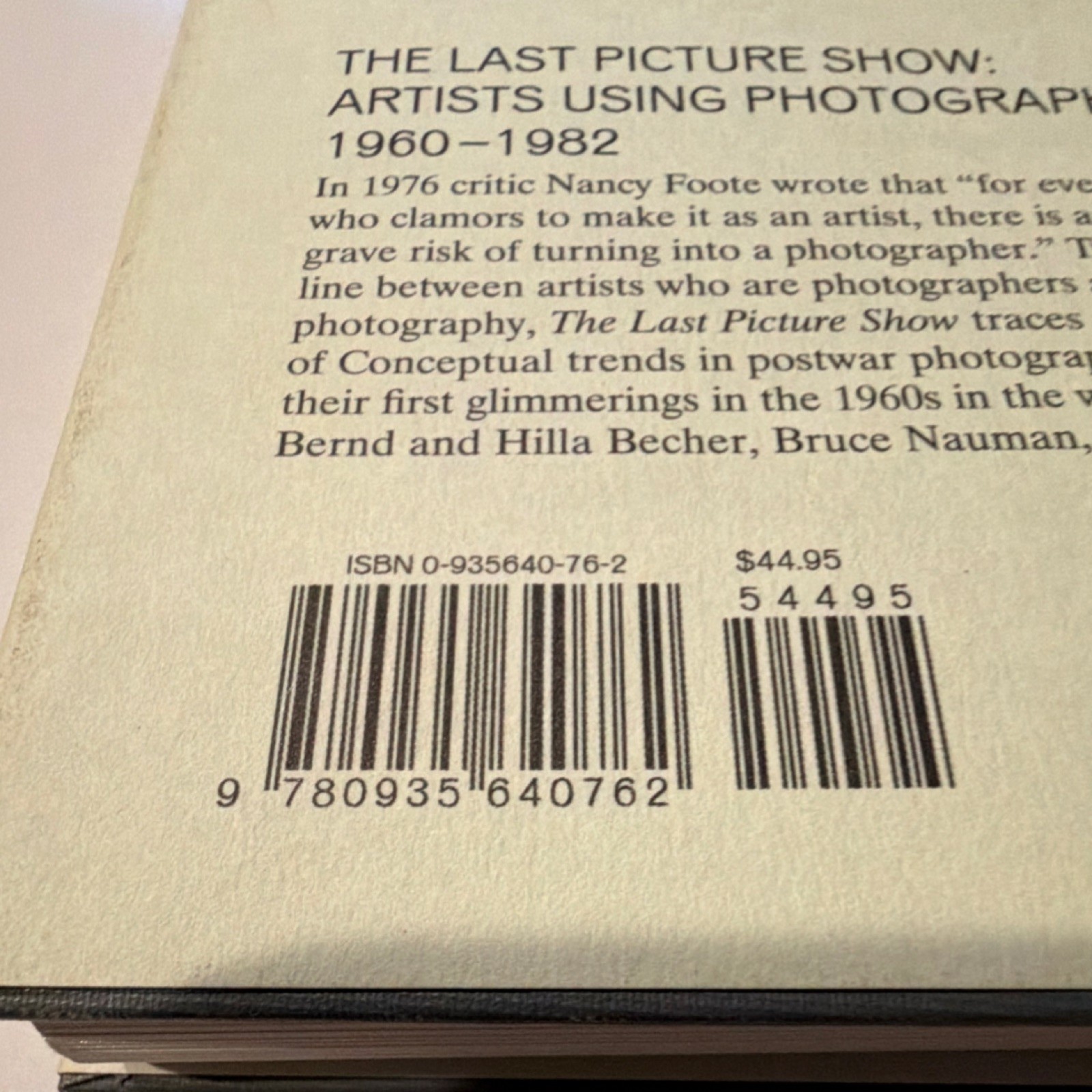 The Last Picture Show: Artists Using Photography 1960-1982 Jan Dibbets Hardcove…