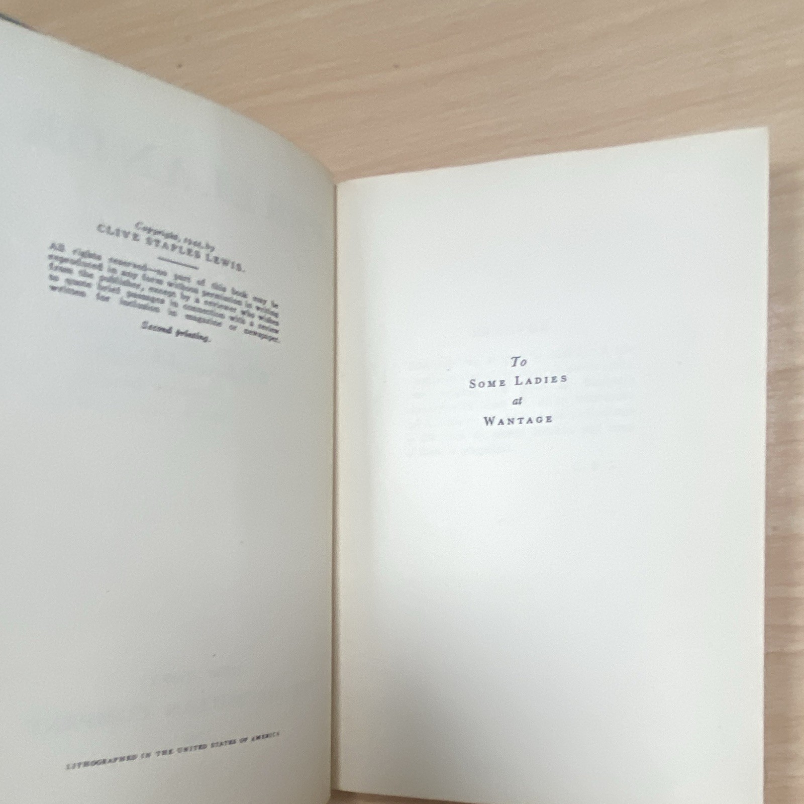 Perelandra Hardcover C. S. Lewis Space Trilogy 2nd Printing Macmillan 1944