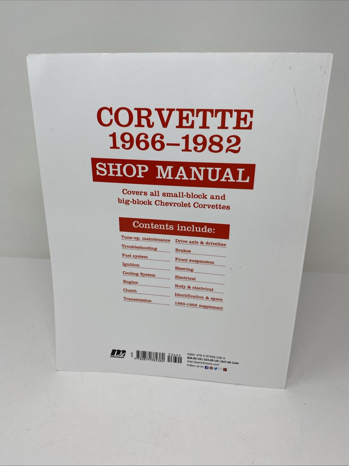 Corvette, 1966-1982 : Shop Manual by Motorbooks (1987, Trade Paperback)