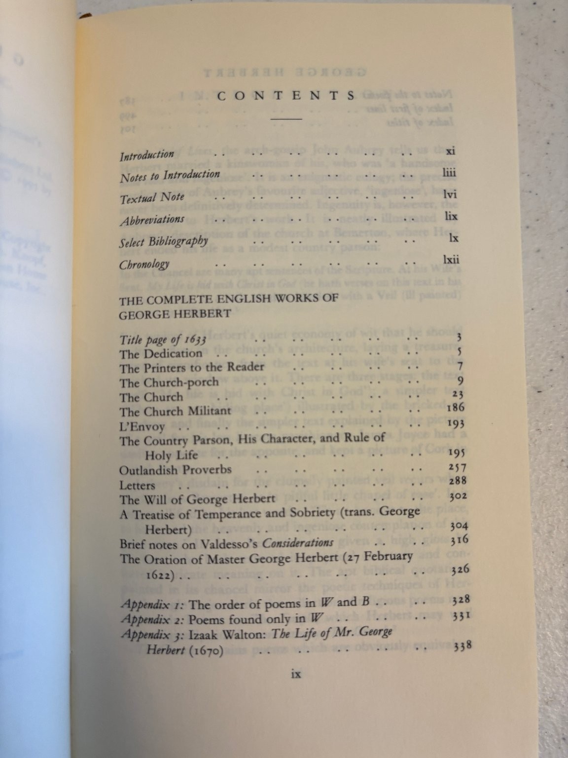 The Complete English Works George Herbert Everyman’s Library Knopf Poetry