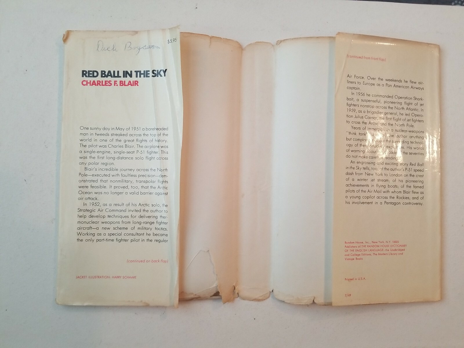 RED BALL IN THE SKY. Charles F Blair. First Print 1969. Random House Hardback