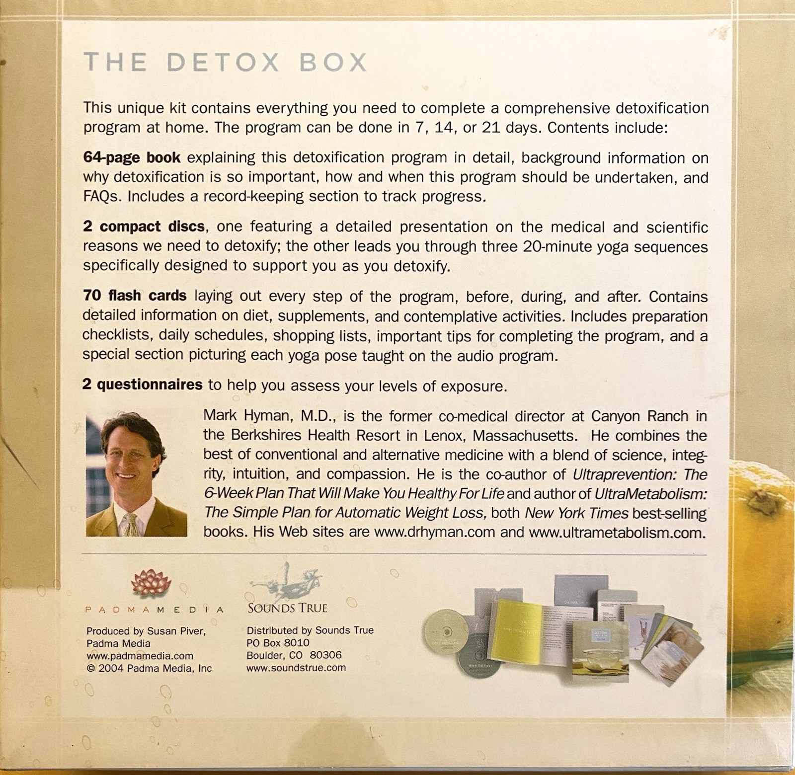 Detox Box by Mark Hyman (2004, Kit) A Program For Greater Health And Vitality