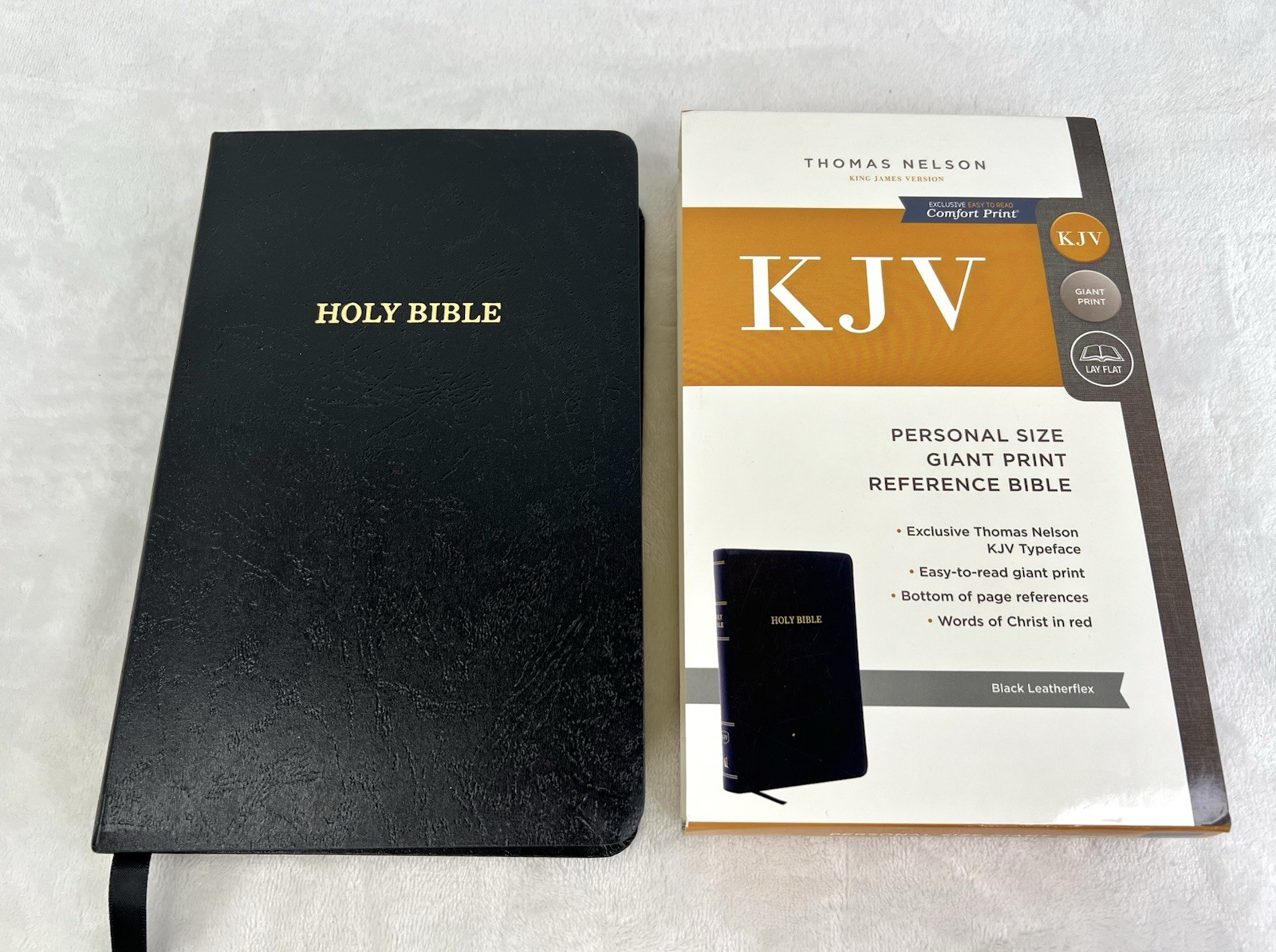 KJV Holy Bible Giant Print Reference Black Leatherflex Red Letter Concordance