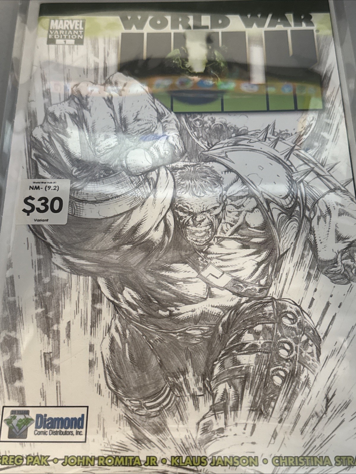 World War Hulk #1 Diamond Exclusive NM 9.2 – (Marvel, 2007)