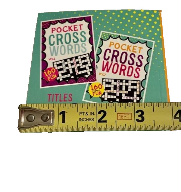 2 Pocket Cross Words Puzzle Books 5″ x 4″ vol. 1 and 2 by Vision St. 2022