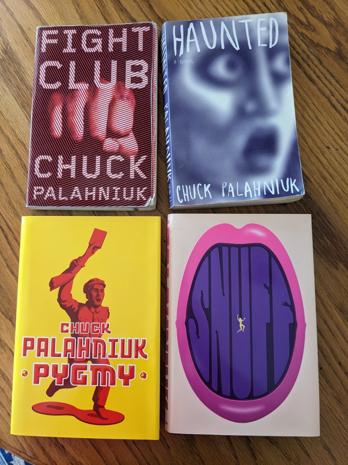 Chuck Palahniuk Fiction Hardcover Lot – Fight Club, Haunted, Pygmy, Snuff