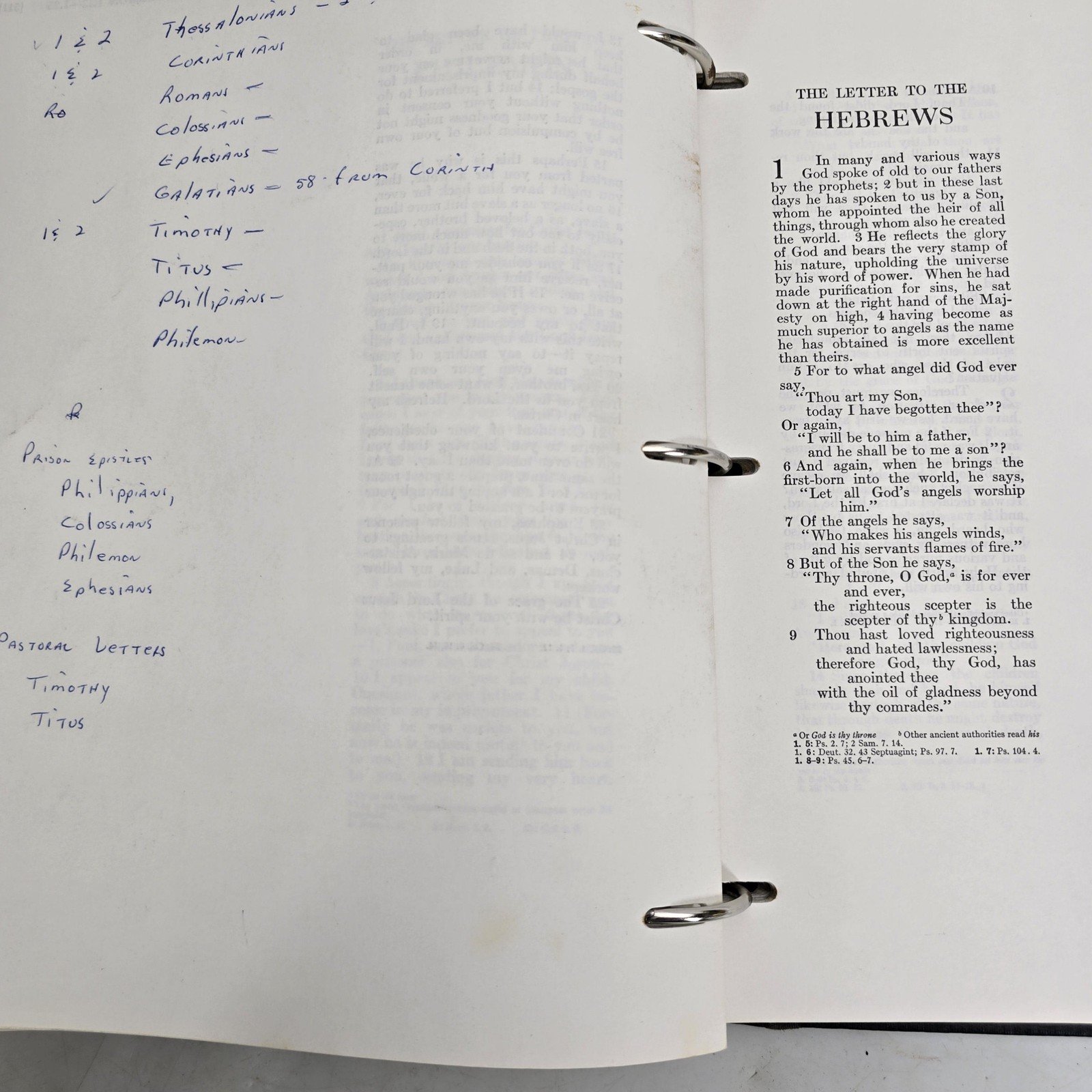 The New Covenant New Testament RSV Wide Margin 3 Ring Binder 1962 Looseleaf