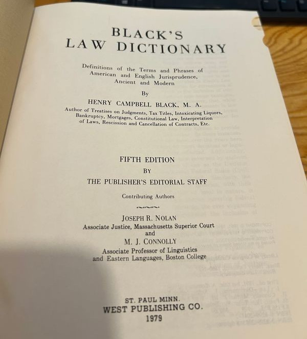 Black’s Law Dictionary Special Deluxe Fifth 5th Edition 1979 Padded Indexed.