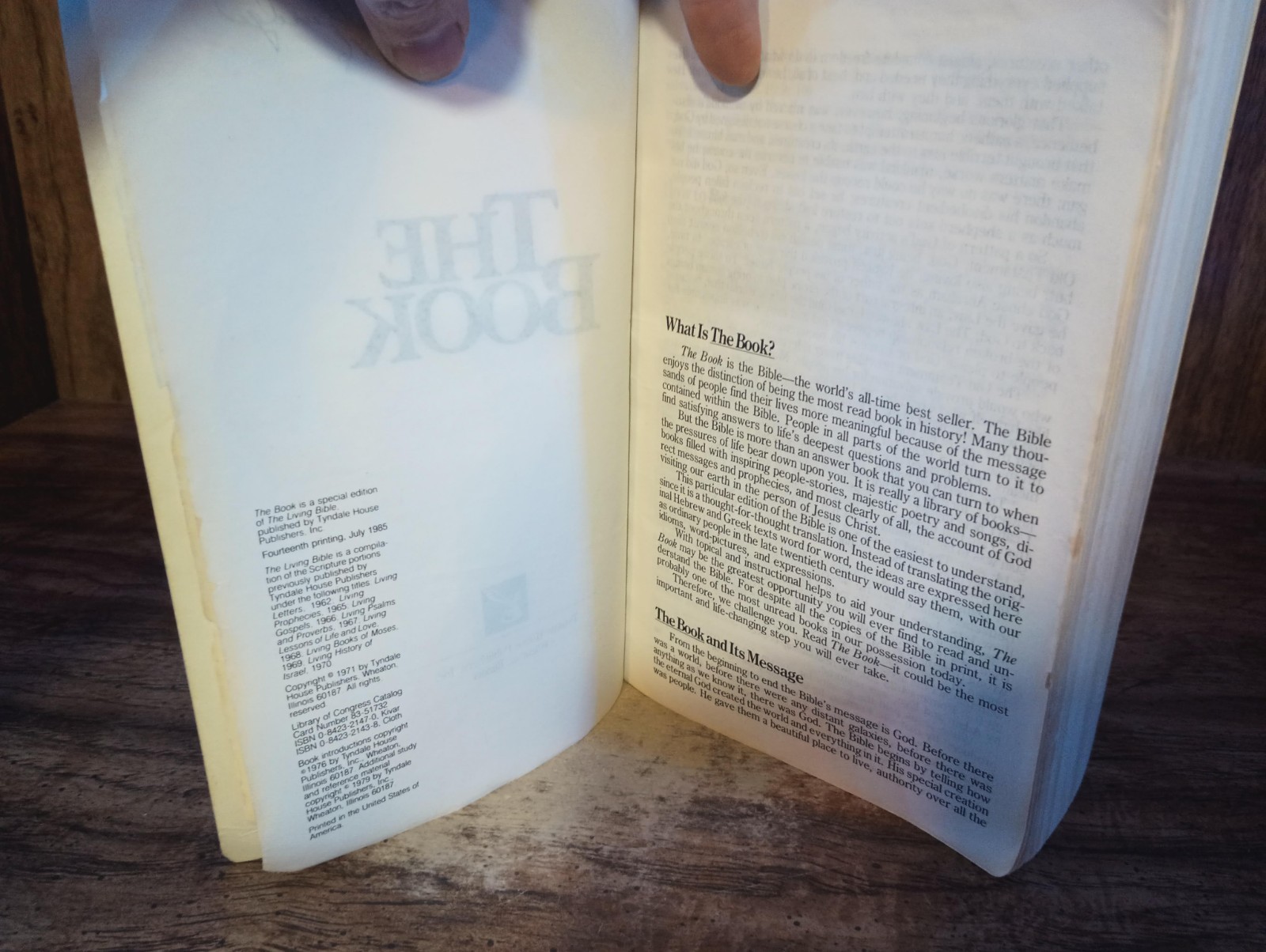 The Book Kenneth N. Taylor 1984 PB Tyndale 1312pp Christian Study Edition