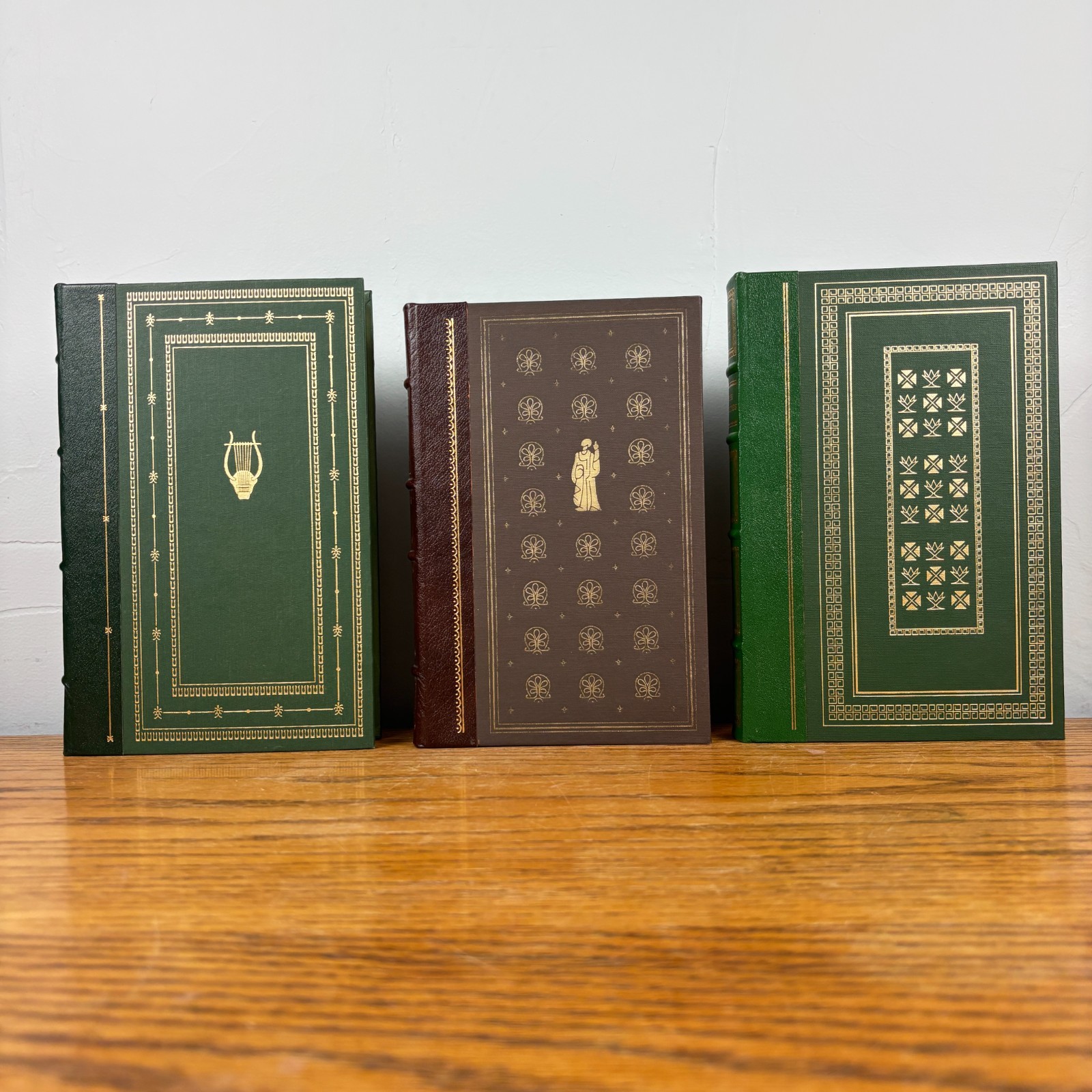 The Franklin Library Set of 3 Quarter Leather Plato Aristotle & Great Tragedies