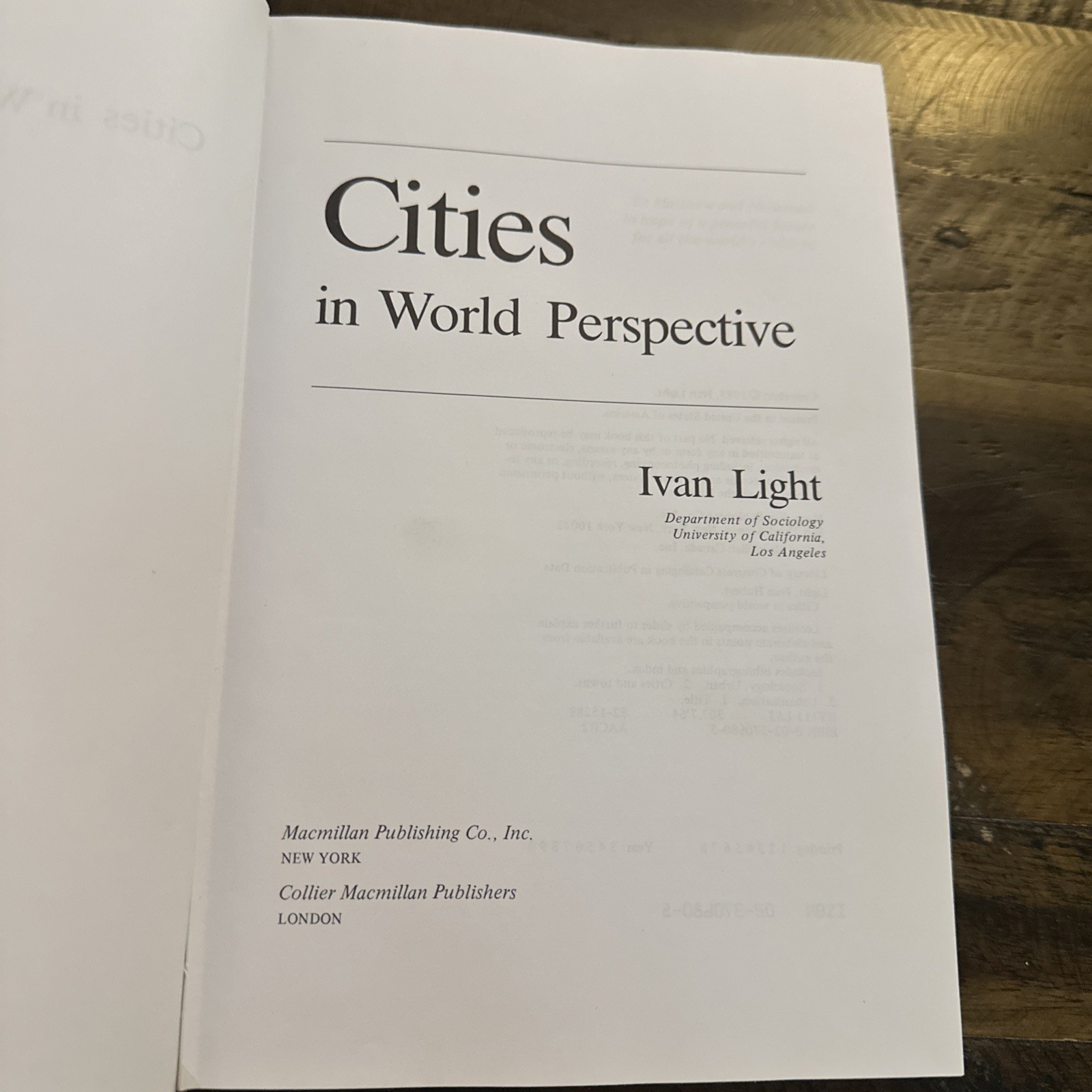 Vintage Cities In World Perspective Hardcover Book Ivan Light 1983