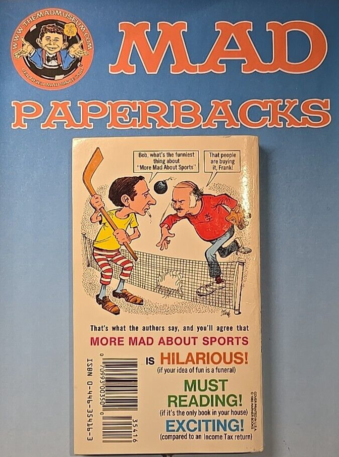 MAD Magazine Paperback Book: MORE MAD ABOUT SPORTS 1986 Warner 6th Print VG-