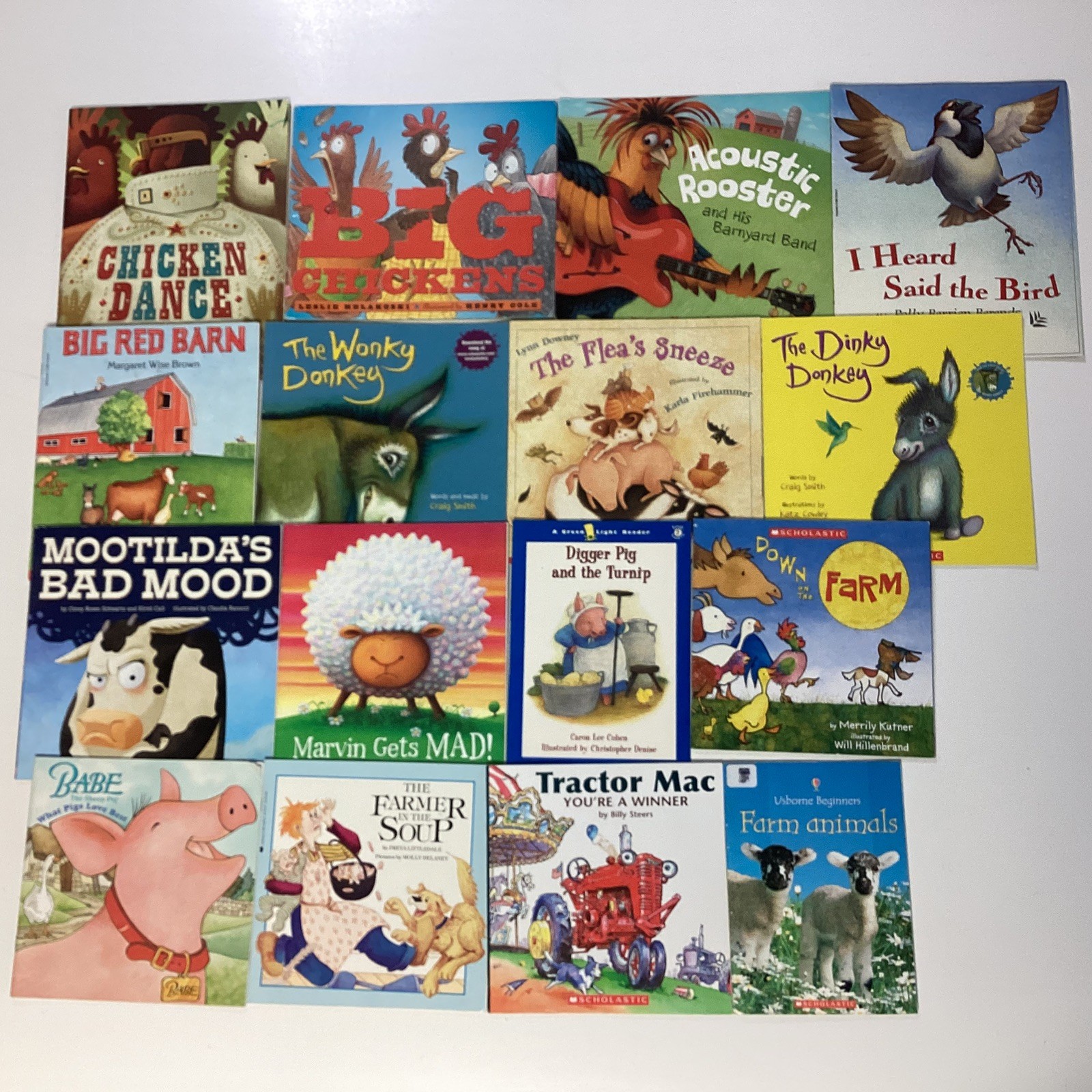 Farming Farms Tractors Barns Animals Preschool Kindergarten Picture 16 Book Lot