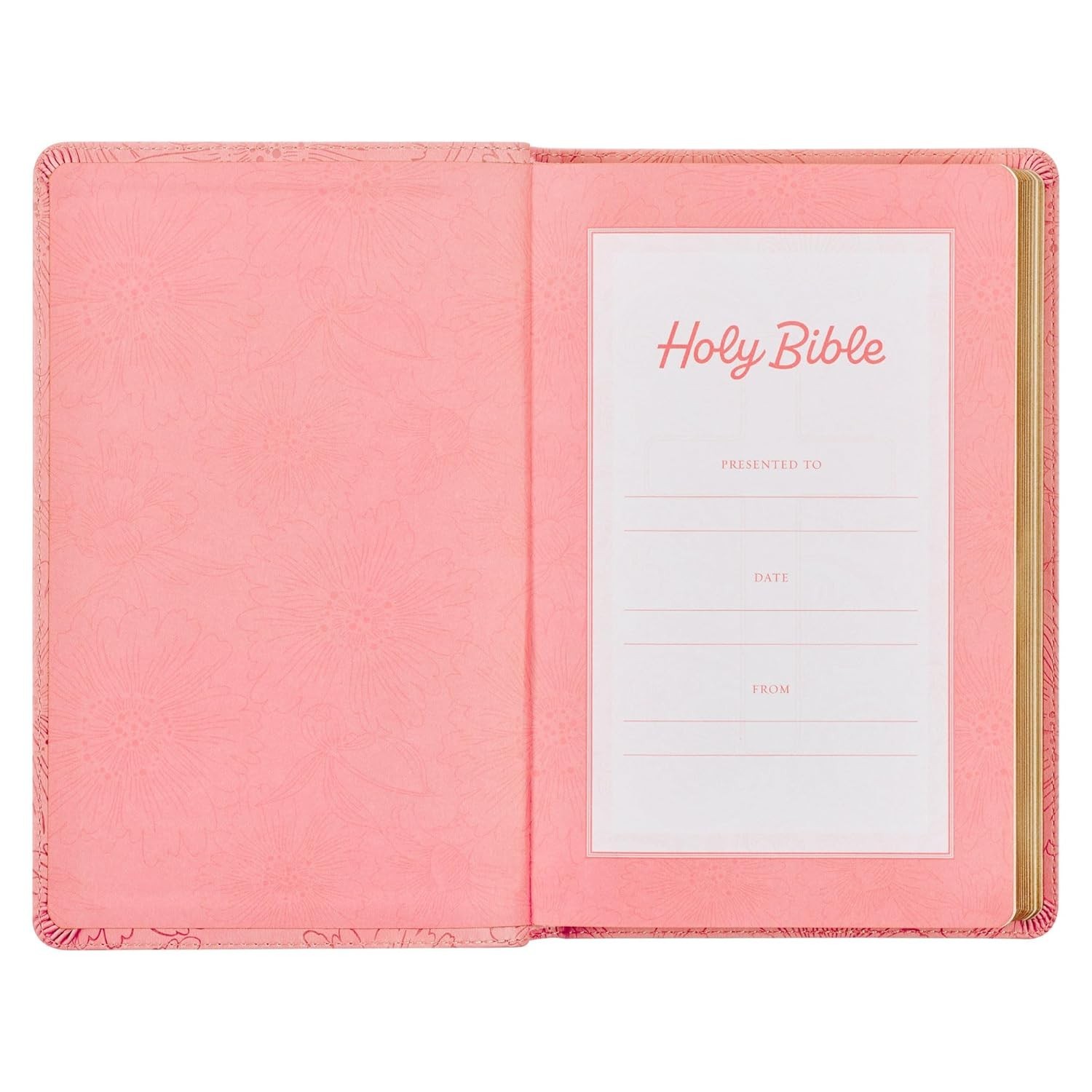 KJV Pink Faux Leather Holy Bible Gift Edition – Blossom Floral, Christmas Gift**