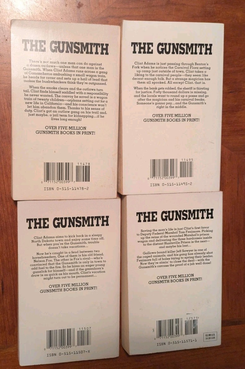 The Gunsmith Lot of 16 by J.R. Roberts (44, 120-126, 128-129, 150, 153-156, 159)