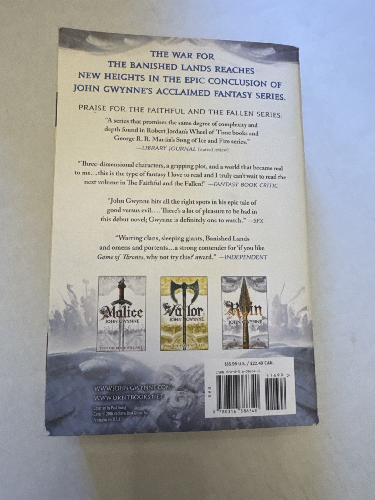 Wrath by John Gwynne (2016, Trade Paperback)