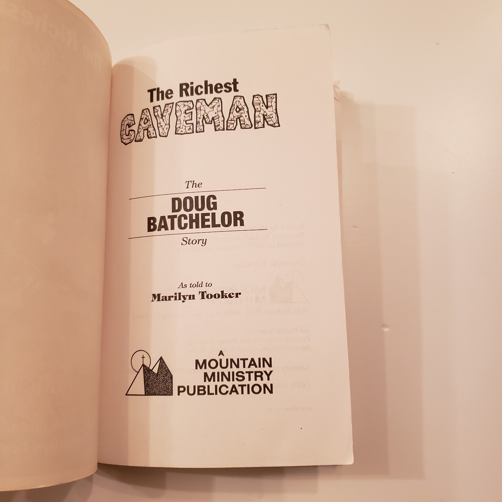 The Richest Caveman Marilyn Tooker 1991 Mountain Ministry SDA PB Doug Batchelor