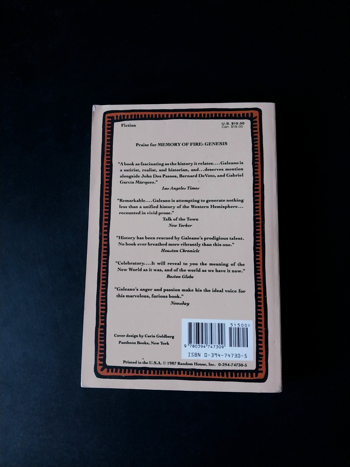 Eduardo Galeano – Memory of Fire Volume I – Genesis – Pantheon Books