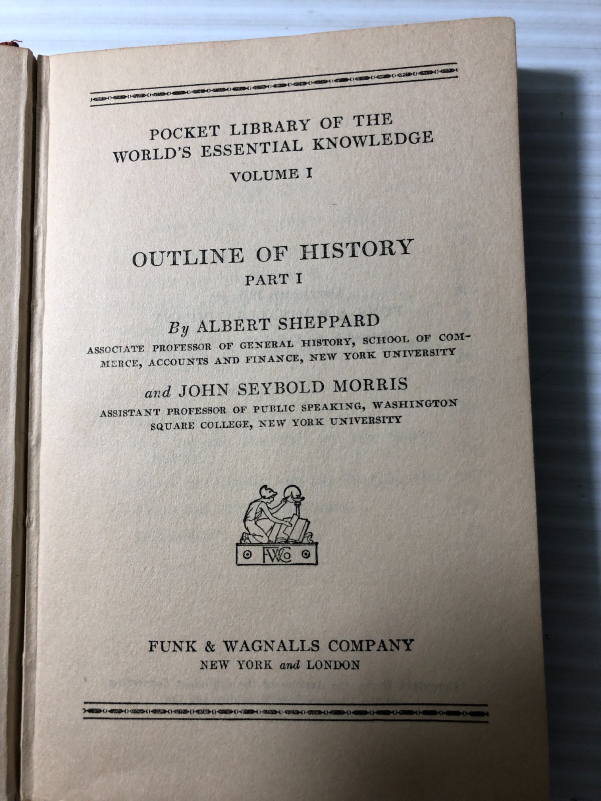 b Albert Sheppard OUTLINE of HISTORY Part 1 Pocket Library Funk & Wagnalls 1929