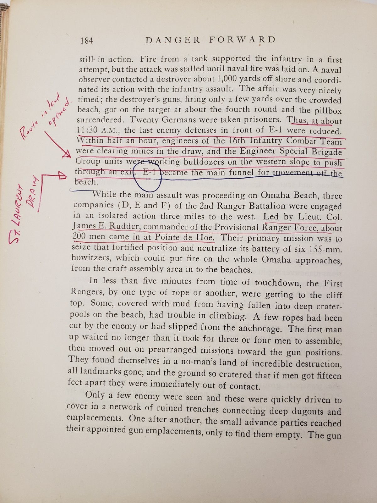 Danger Forward – First Division in World War II – WWII Veteran’s Annotations