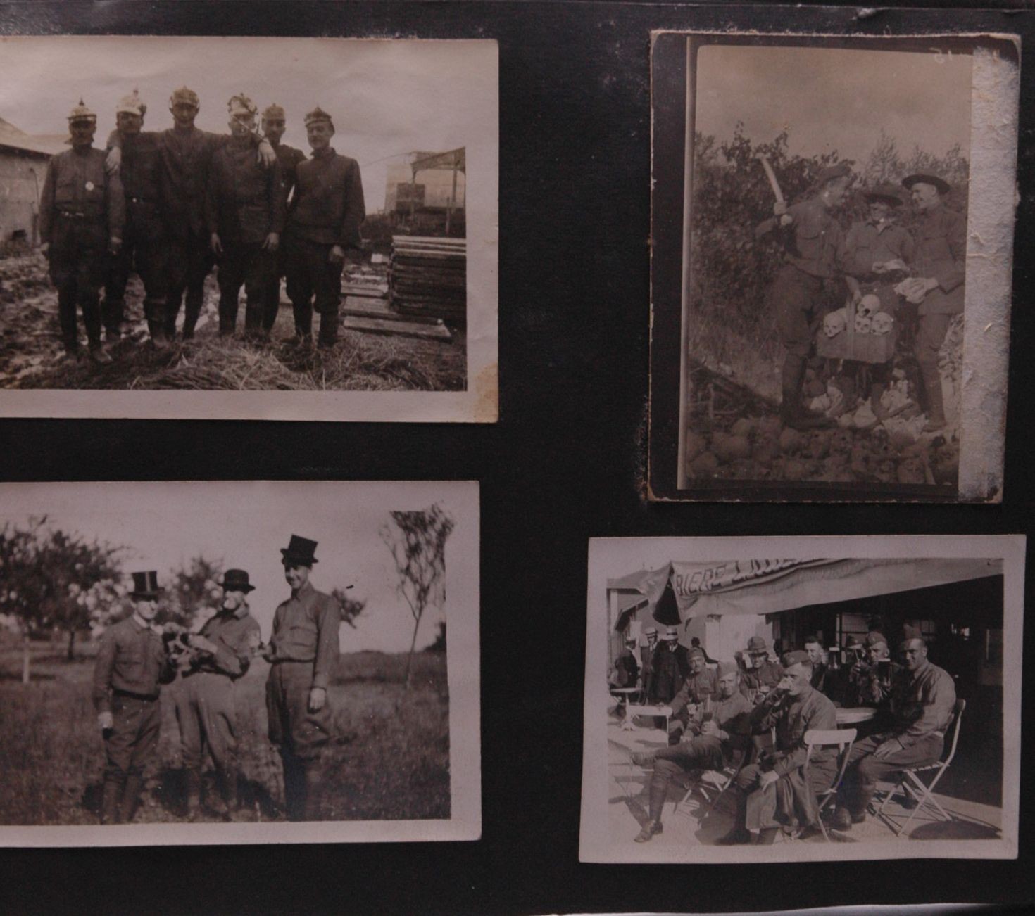 Collection of 48 Pages of WWI Era Photos Military Mass Graves Germany France –