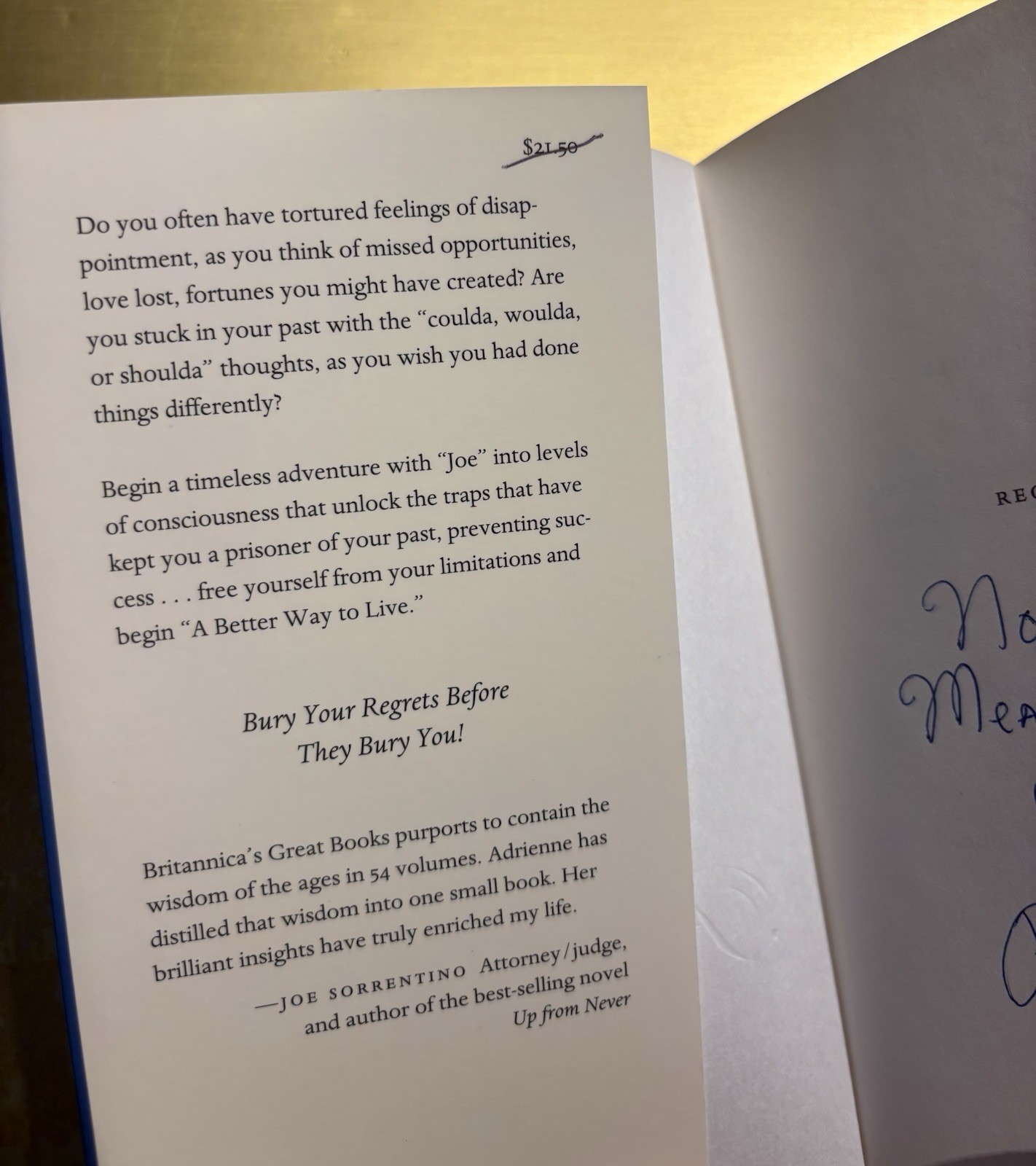 Regretland: A Journey to Freedom SIGNED by Adrienne Golday 2008 1st Ed/1st Print