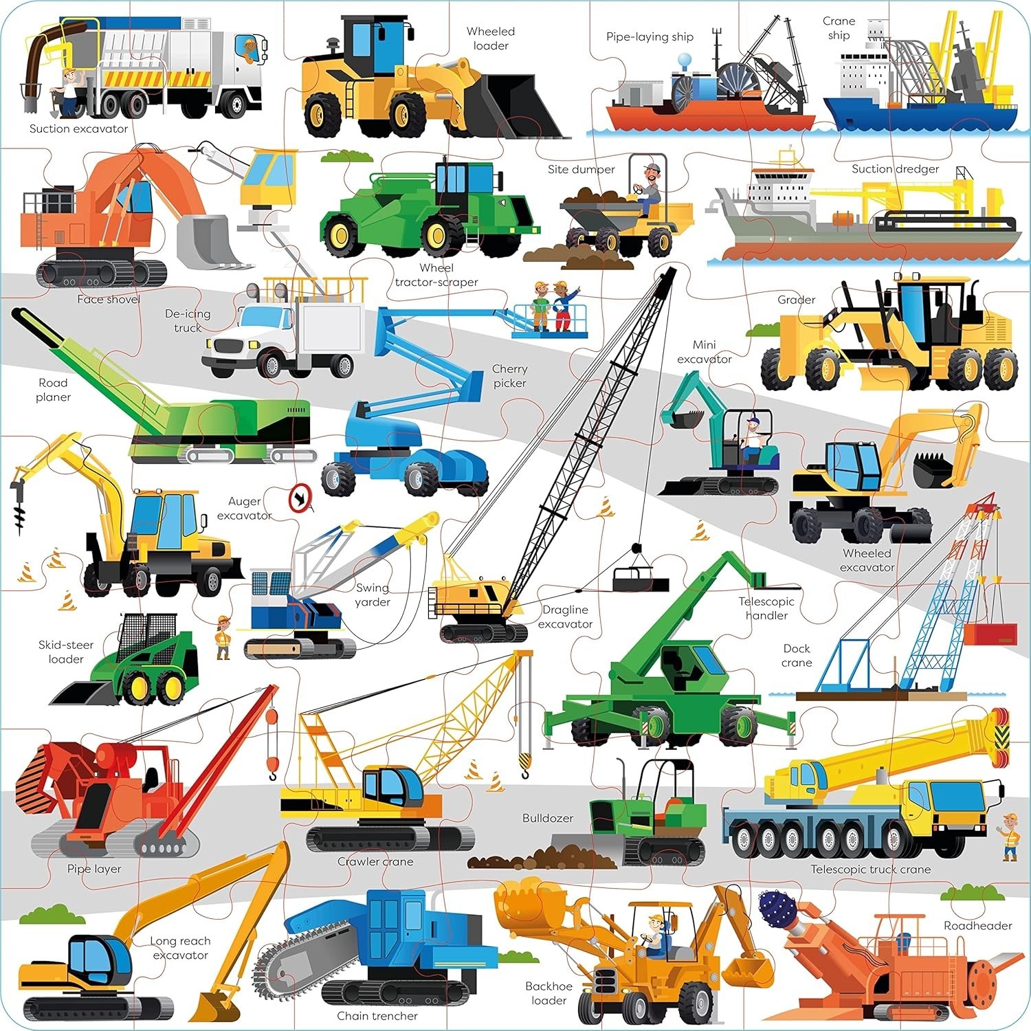 Sam Smith Gabriele Antonini Usborne Book and Jigsaw Diggers and Cranes (Paperbac