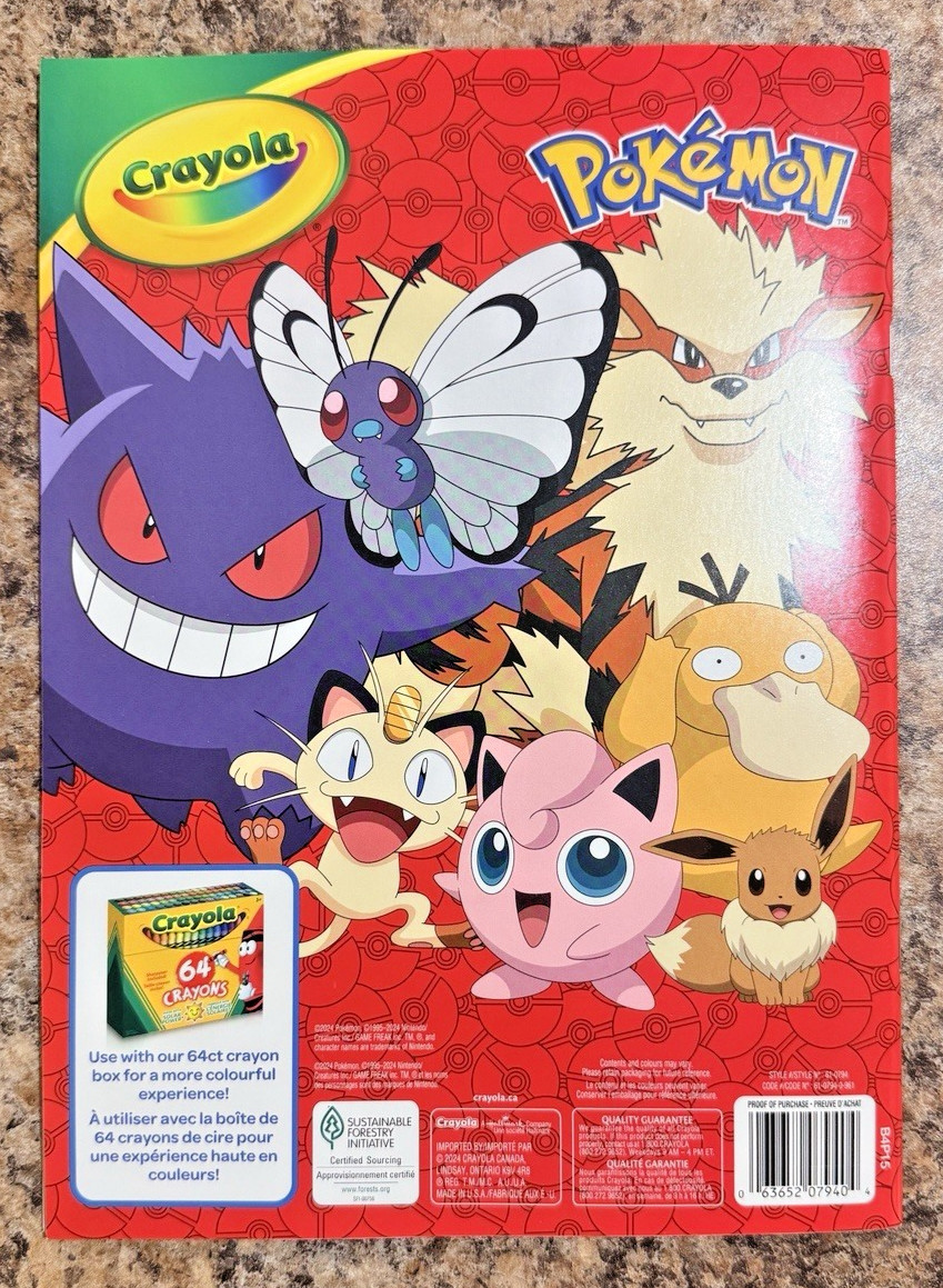 Crayola Pokémon Coloring Book – 48 Pages – Crayola Licensed (NEW) – RED