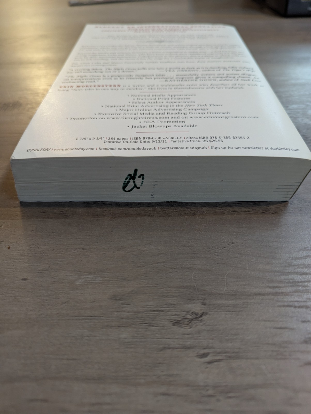 *ARC / Uncorrected Proof* The Night Circus – Erin Morgenstern (Doubleday, 2010)