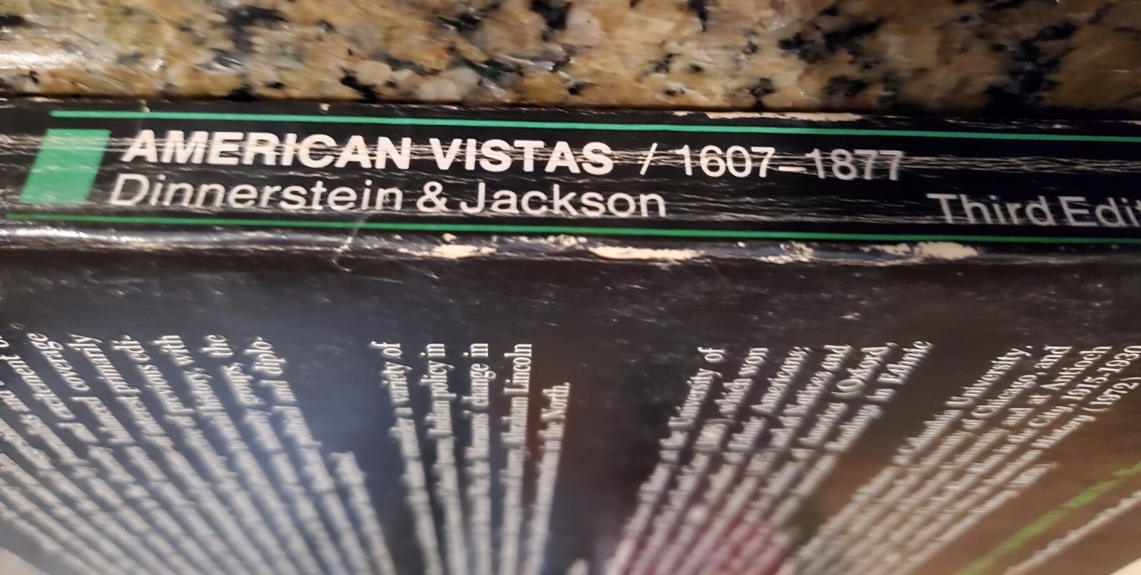 American Vistas 1607-1877 Third Edition Edited By Dinnerstein & Jackson 1979