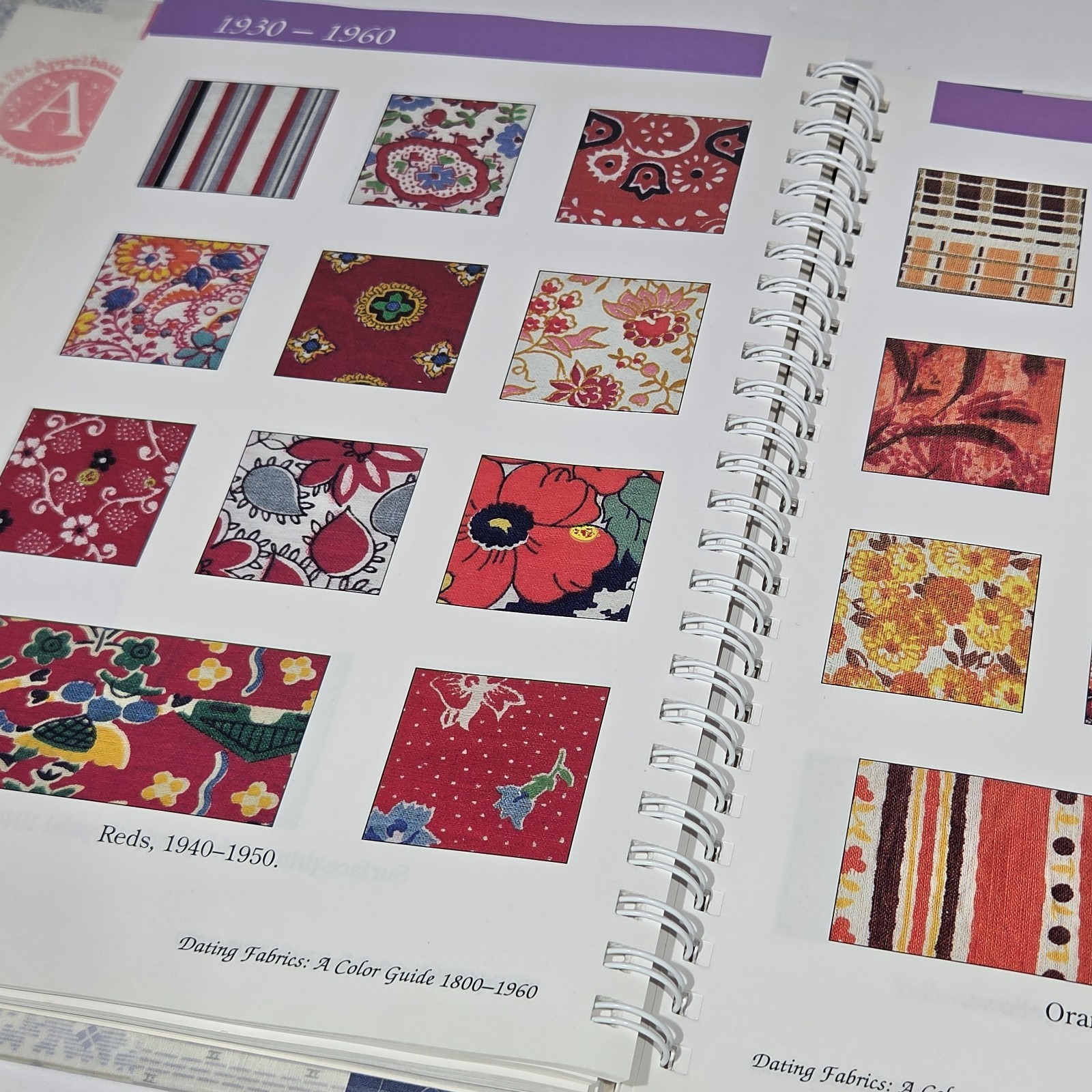 Dating Fabrics A Color Guide 1800-1960 Eileen Jahnke Trestain Spiral HC Book