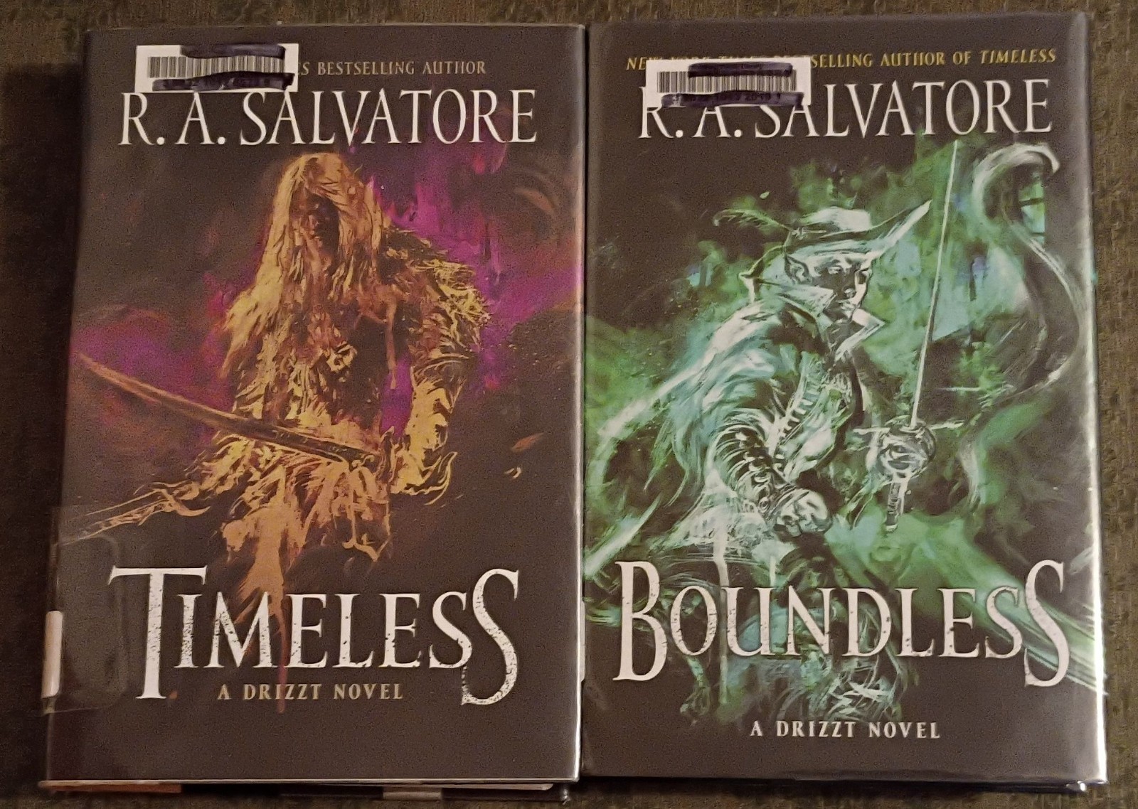 Lot of Timeless + Boundless by R.A. Salvatore – hardcover books