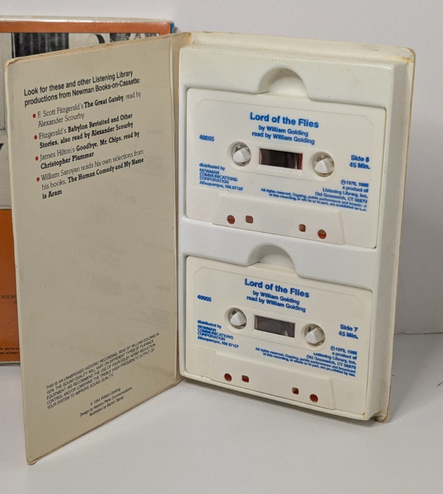 Vintage Incomplete Cassette Audiobooks Lord Of The Flies /White Dragon read