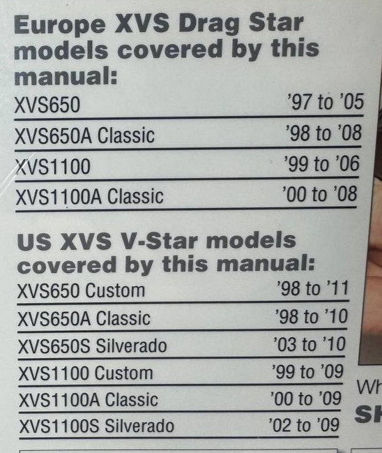 YAMAHA XVS 650 1100 V-STAR DRAG STAR SHOP REPAIR MANUAL HAYNES BOOK Sealed
