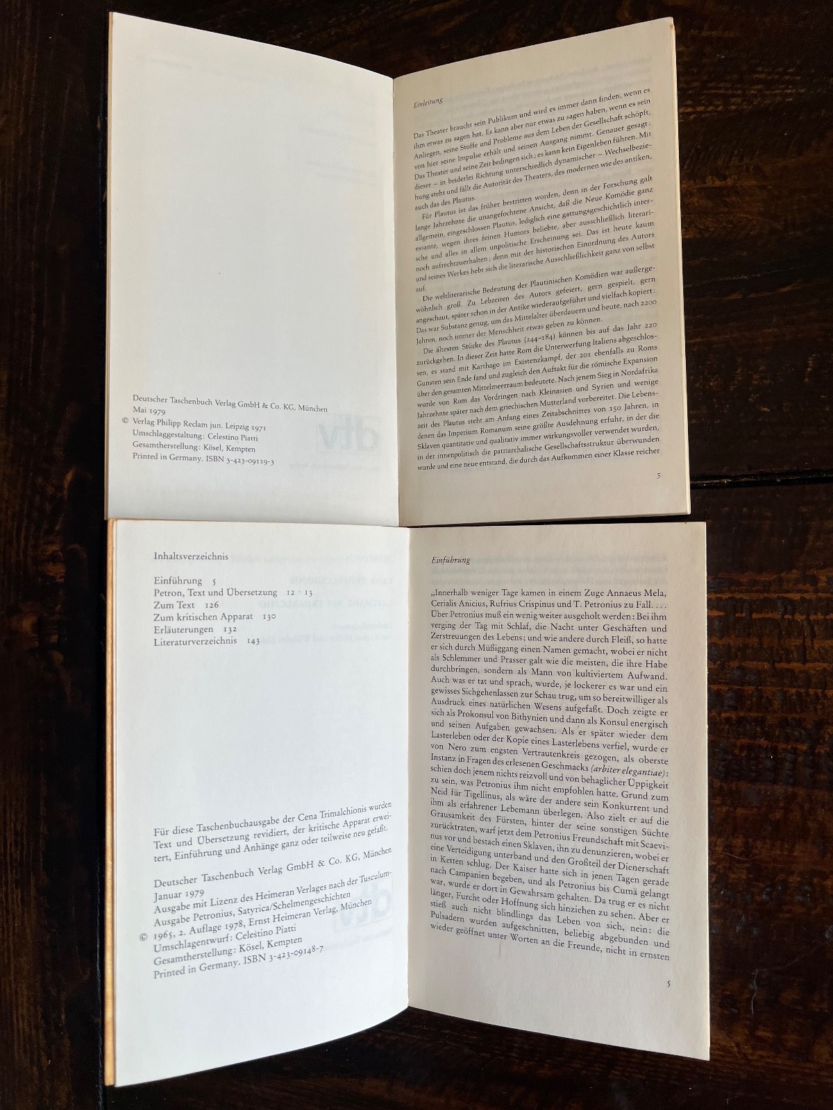 DTV Deutscher Taschenbuch Verlag – CORNELIUS NEPOS – Vitae PLAUTUS – Mostellia