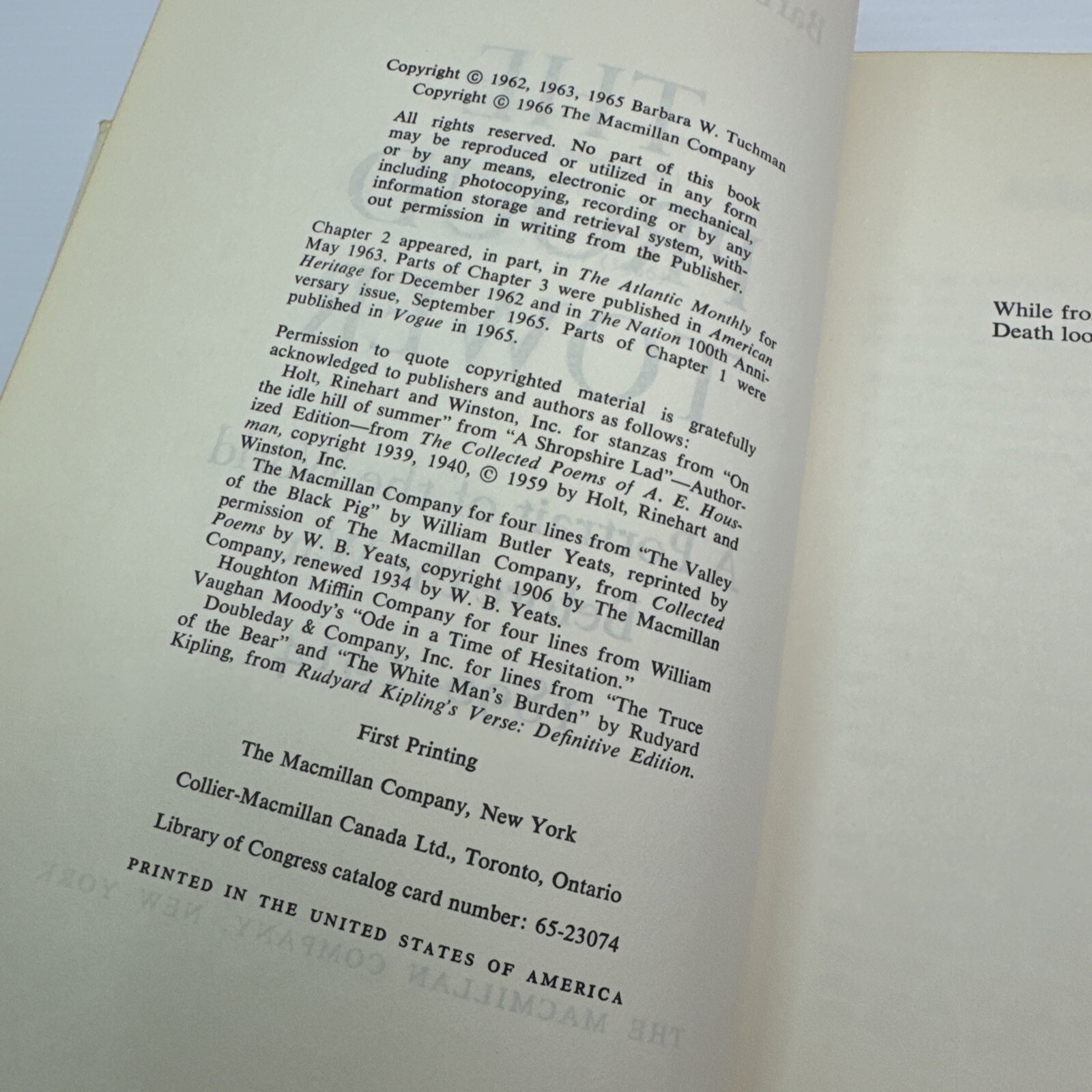 Barbara W. Tuchman The Proud Tower 1966 Book of the Month Club World Before War