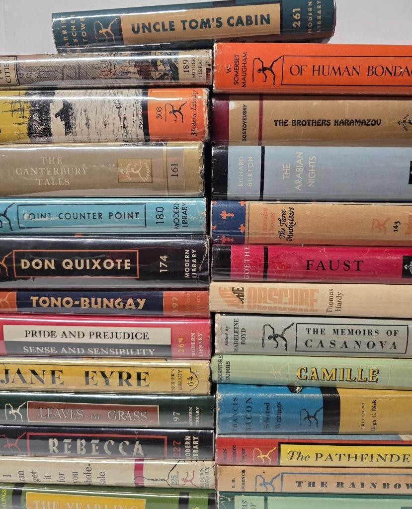 25 MODERN LIBRARY BOOKS CLASSICS BEST SELLERS UNCLE TOM’S CABIN, DICKENS AUSTEN